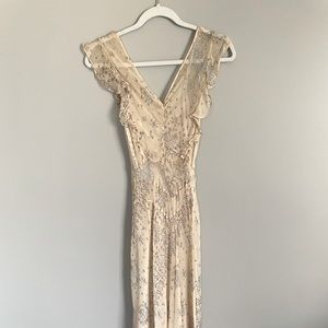 Rebecca Taylor pale yellow long dress size 2